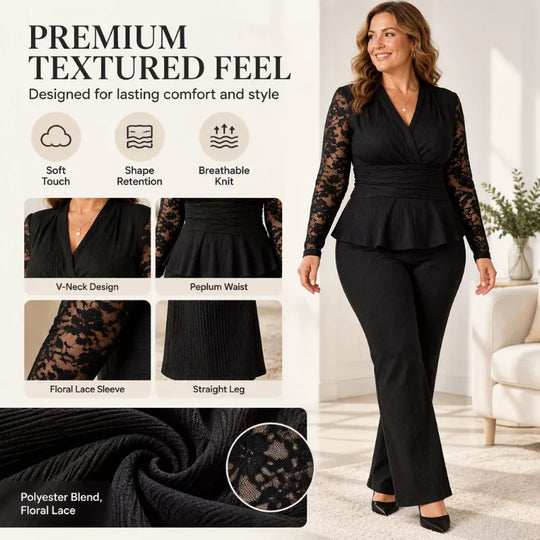 ✨ Women's Chic Two-Piece Pants Set – Elegant Style & Flattering Fit 🤍