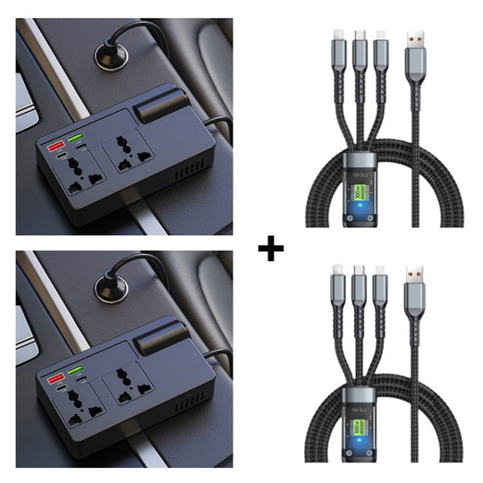 ⚡🔋Portable Car Inverter 12V/24V to 220V with Digital Display