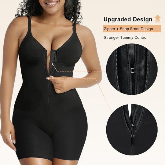 💐60% OFF 👗Women's Zip-Up Tummy Control Bodysuit – Ultra Stretch Breathable Mesh, Comfort Fit