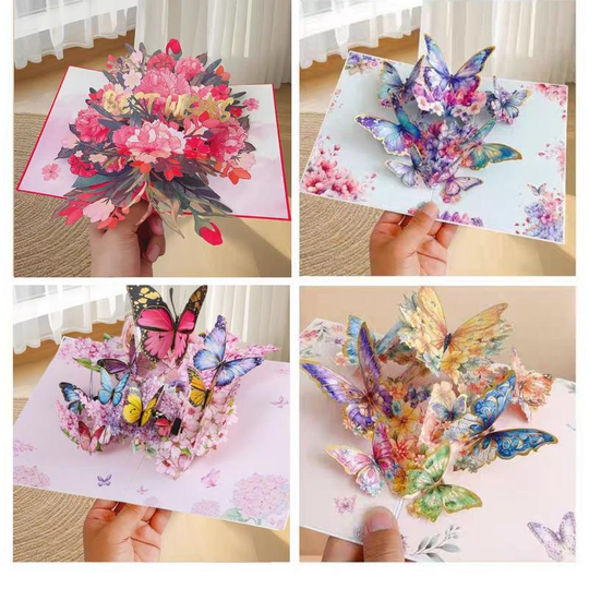 【Regalo creativo】Tarjeta de felicitación de mariposa emergente 3D con sobre, tarjeta de cumpleaños creativa de 2 unidades, tarjeta de agradecimiento, tarjeta de felicitación navideña, regalo para familiares, amigos, profesores y amantes de las mariposas