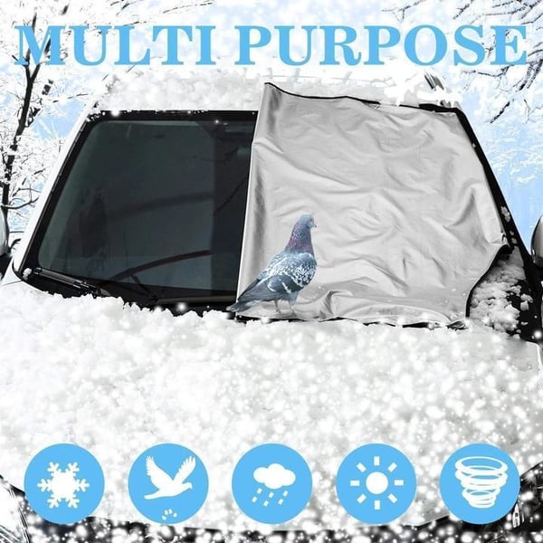 ❄️☀️ 50% OFF! Windshield Anti-Snow & Anti-Frost Cover with Mirror Protection – Ready-to-Drive in Any Weather!