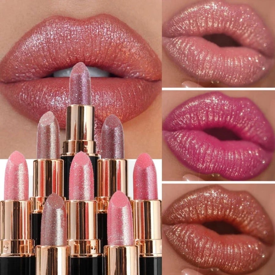 💄Diamond Lip Gloss Glitter Lipstick Waterproof