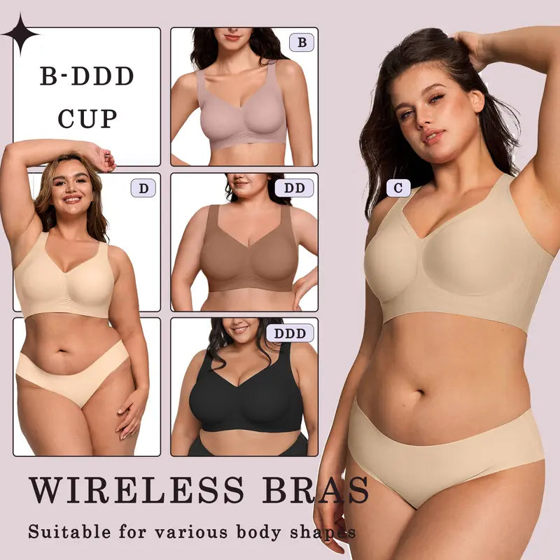 👙Women's Seamless Full Coverage Wireless Bra - Ultra-Soft Support & Invisible Comfort for Everyday Wear 🌸