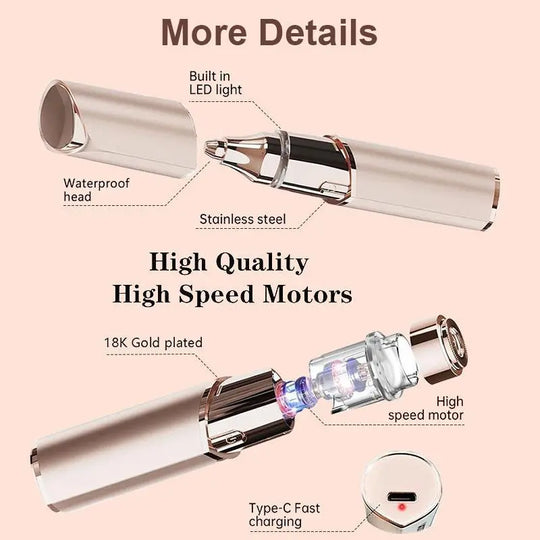 2 in 1 facial & eyebrow hair trimmer for Women, Rechargeable Face Razor✨