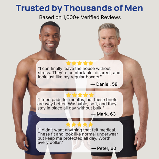 Men’s Ultra-Absorbent Incontinence Boxer Briefs