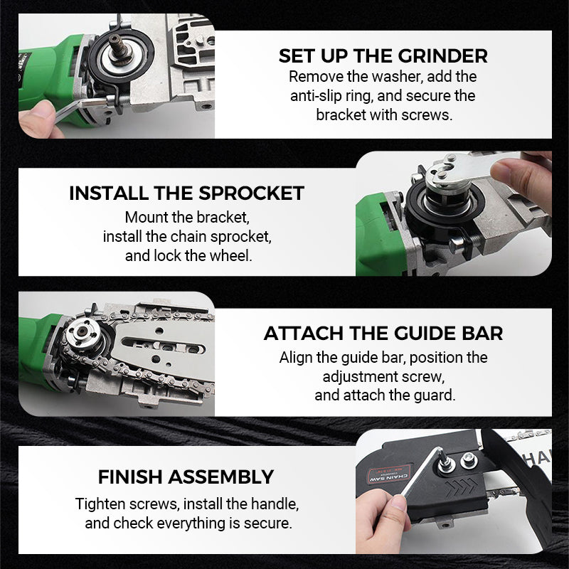 ⏳Half price today Ends soon🔥Angle Grinder Converted Electric Chainsaw Kit