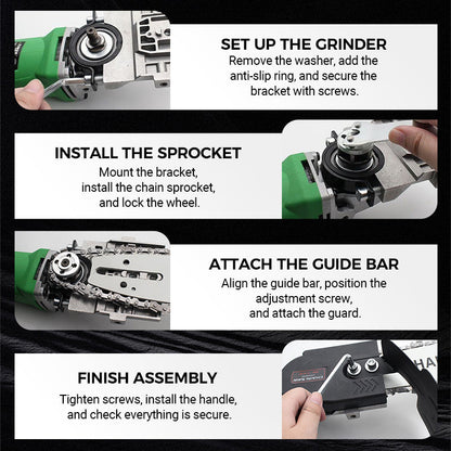 ⏳Half price today Ends soon🔥Angle Grinder Converted Electric Chainsaw Kit