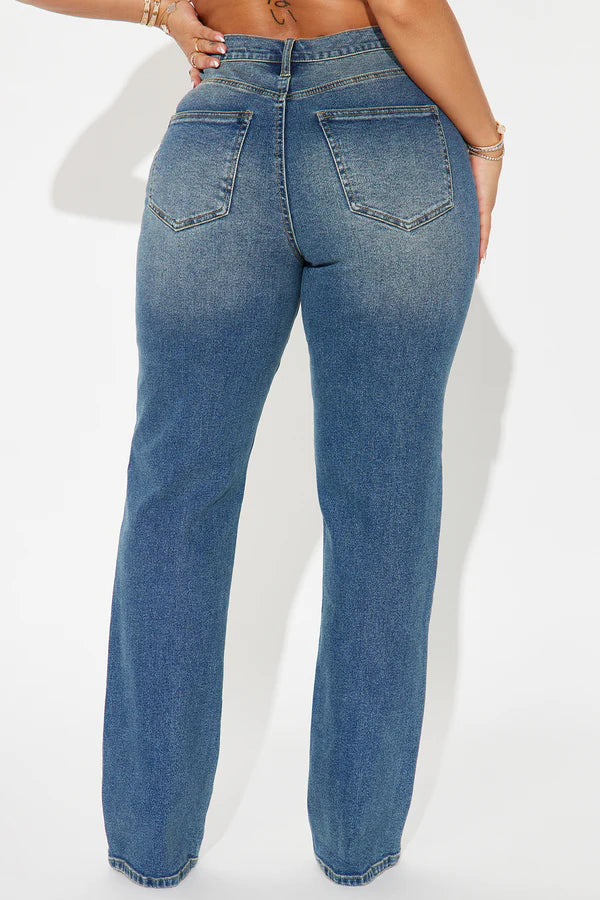 👖50% OFF NOW! ✨ Tall In Sync Stretch Crossover Straight Leg Jeans - Dark Wash