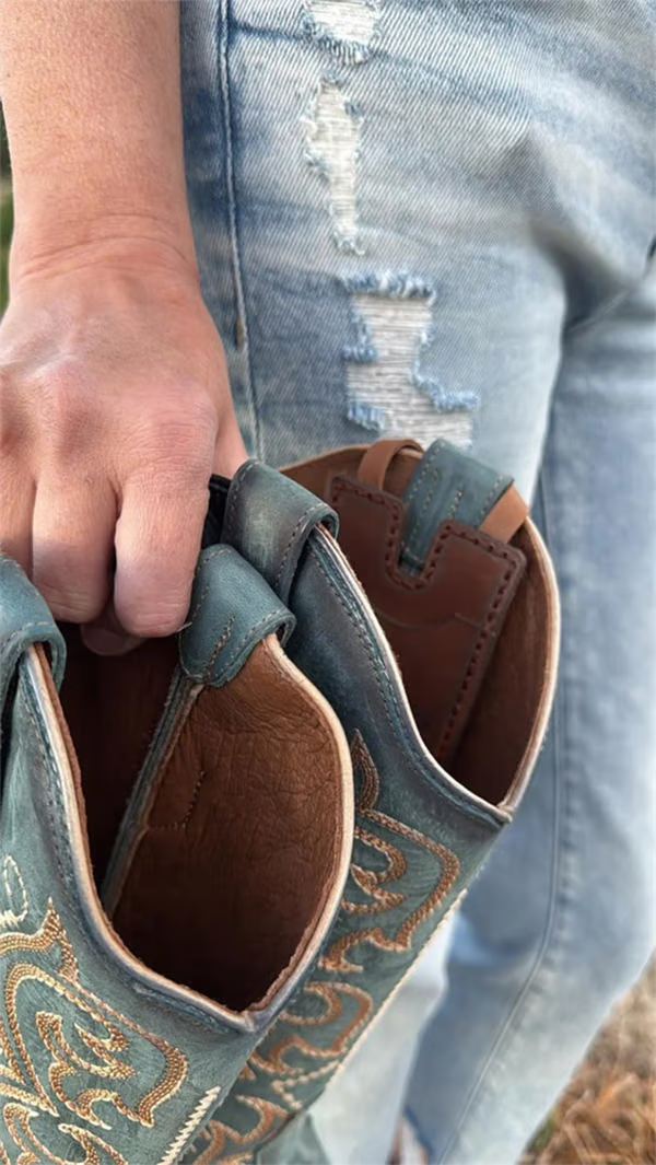 Western Boot Wallet with Snap Strap
