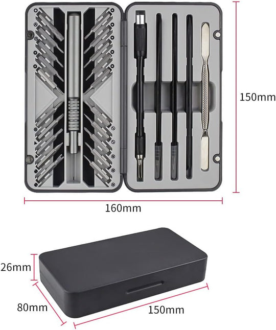 26 in 1 Precise Screw Driver Bit Set, 20 Bits (Phillps, Slotted, Torx, Hex and other 5 kinds of Bits), Flexible Shaft