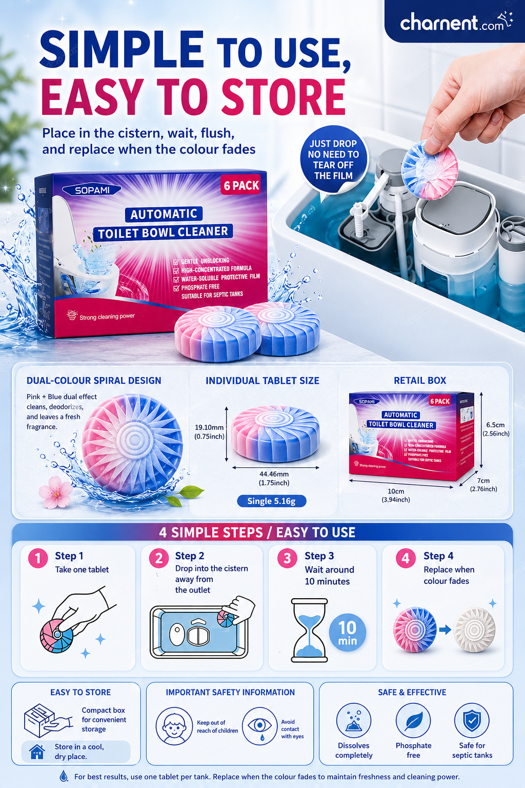 ⏳Today Only: 50% Off⏰Dual-Color Toilet Cleaning Agent