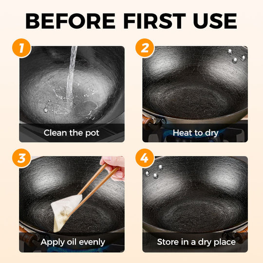 ⏳Time-limited Special⌛Uncoated Thick Iron Pot（Induction cooker available）