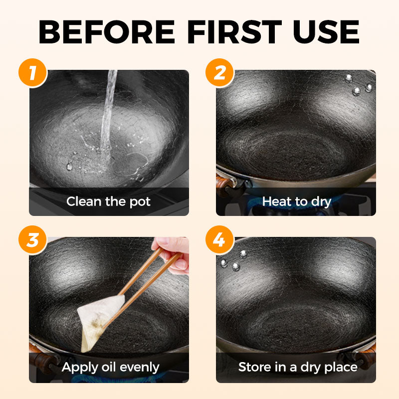 ⏳Időben korlátozott különleges ajánlat⌛Bevonat nélküli vastag vasedény (indukciós főzőlap is kapható)