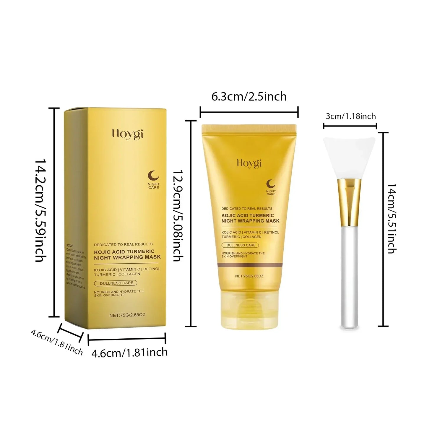 [MedicubeOfficial]Kojic Acid Turmeric Night Wrapping Mask|Overnight Wrapping Mask,Morning Shed,Turmeric,Niacinamide,Vitamin C