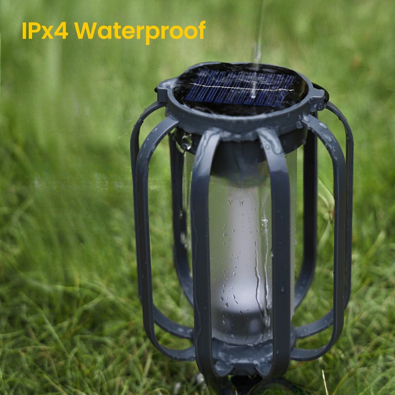 BougeRV 9 inch Solar lantern outdoor light with base, solar lantern outdoor waterproof light