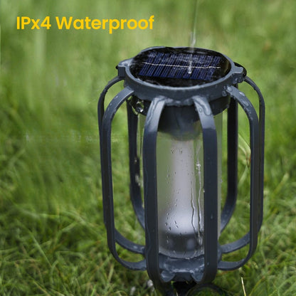 BougeRV 9 inch Solar lantern outdoor light with base, solar lantern outdoor waterproof light