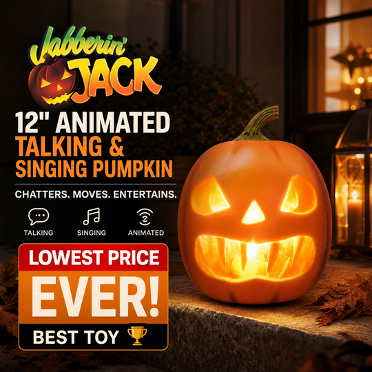 🎃Lowest Price Ever !! ⏰Jabberin' Jack Animated Talking & Singing Pumpkin