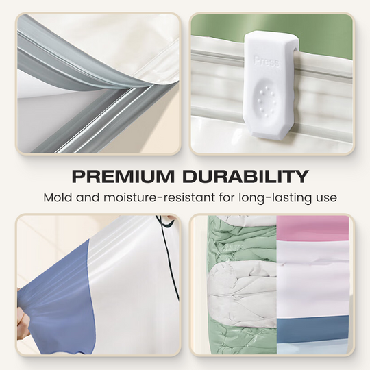 🧳No‑Pump Vacuum Storage Bags – Press & Seal, No Pump Needed. Saves 80% Space, Keeps Clothes Dry & Dust‑Free