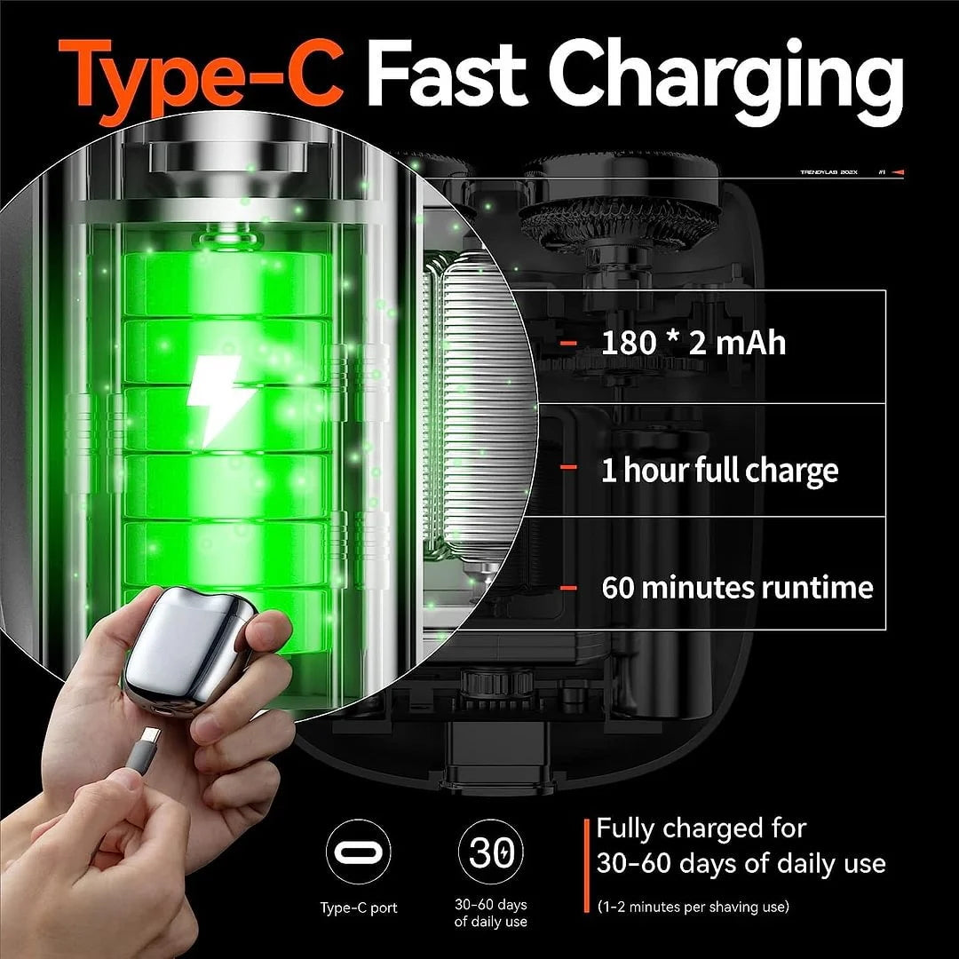 🎁Hot Sale🔋 Mini-dobbeltbarbermaskine! 0,1 mm Knive Mesh 7500 rpm motor