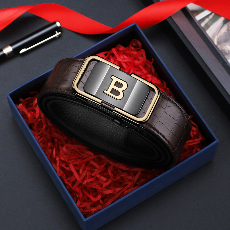 🏆Flash Sale 50K+ SOLD! 🔥Men's Crocodile-Patterned Automatic Buckle Belt