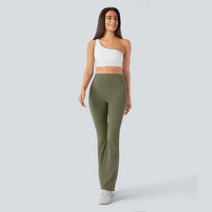 High Waisted Scrunch Butt Lifting Tummy Control Pocket Shaping Yoga Bootcut Leggings