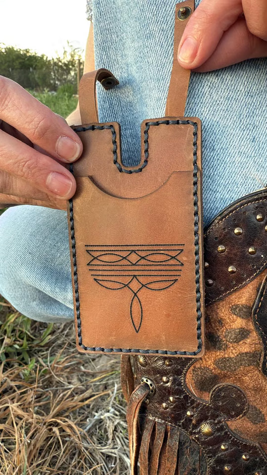 Western Boot Wallet with Snap Strap