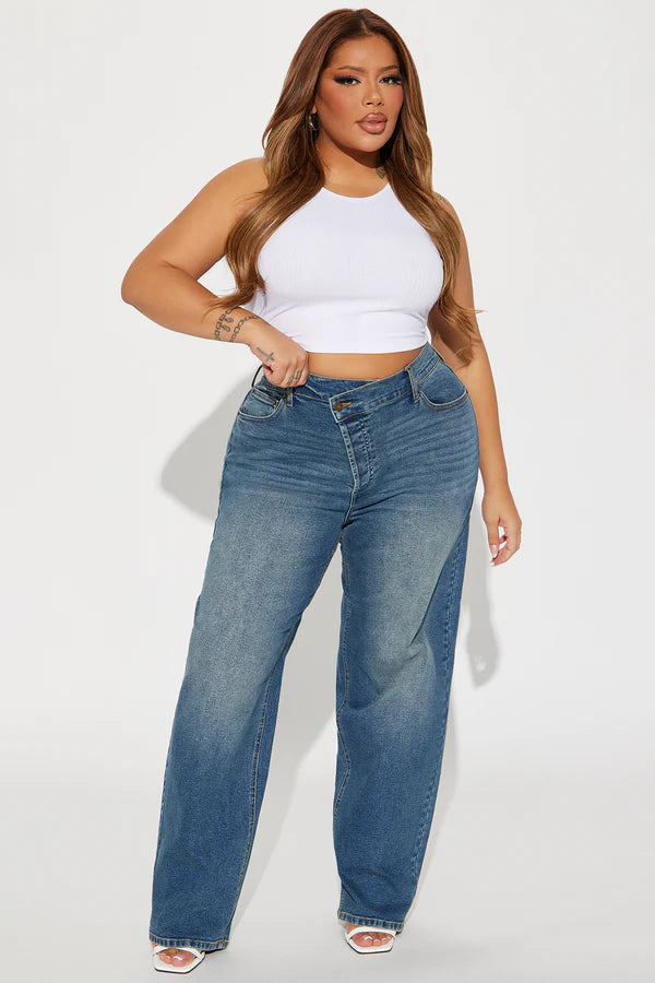 👖50% OFF NOW! ✨ Tall In Sync Stretch Crossover Straight Leg Jeans - Dark Wash