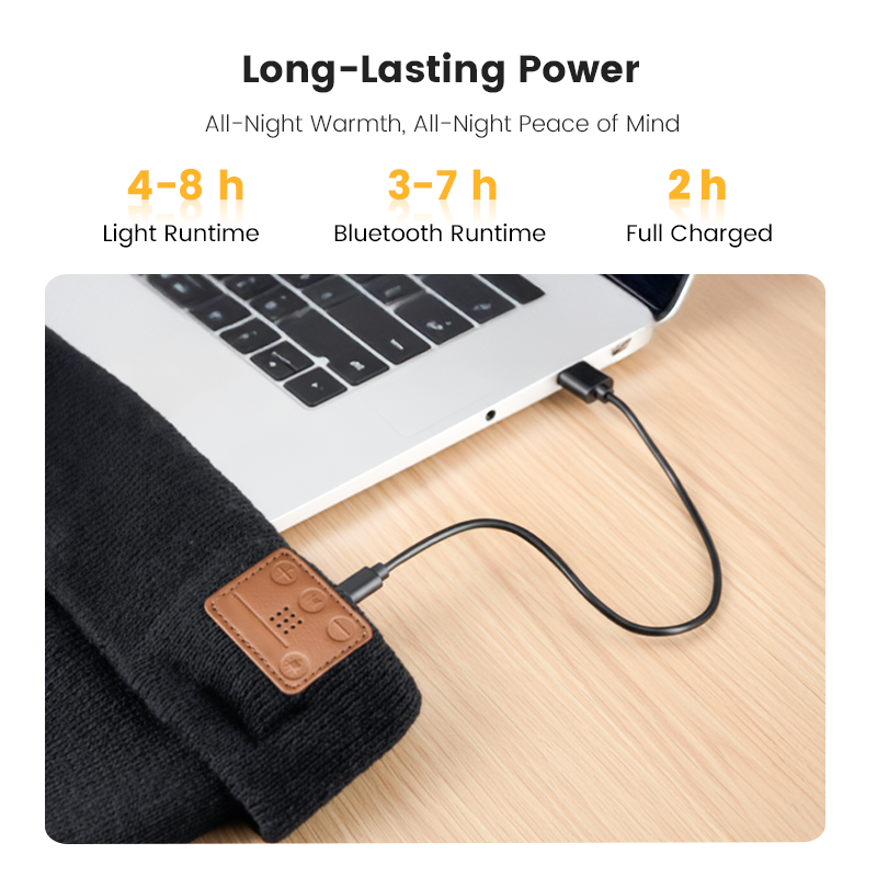 Rechargeable Bluetooth Beanie Hat with Light