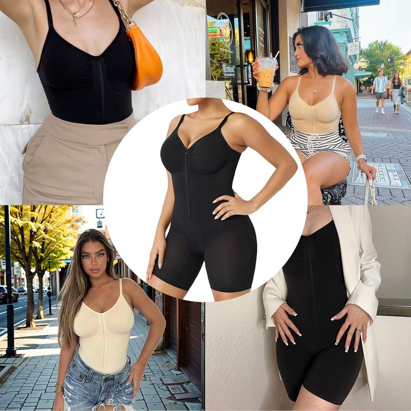 💐60% OFF 👗Women's Zip-Up Tummy Control Bodysuit – Ultra Stretch Breathable Mesh, Comfort Fit