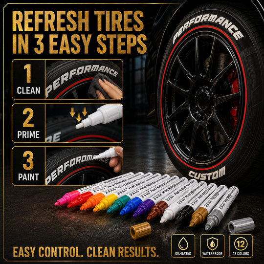 Oil-Based Waterproof Tire Marker Pen（Single-color 5-pack）