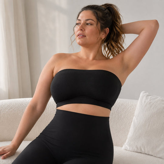 🔥Anti-Slip Grip & Removable Straps✨Convertible Strapless Bandeau Bra with Wireless Comfort👍Suitable for All Body Types.🌹Buy 2 Get Free Shipping