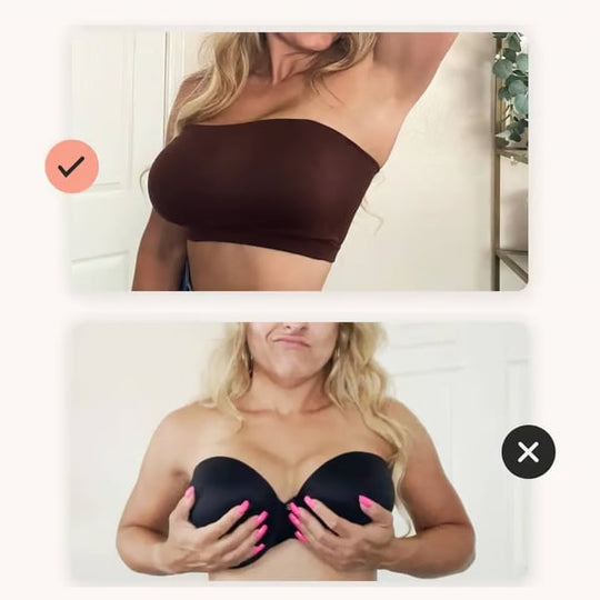🔥Anti-Slip Grip & Removable Straps✨Convertible Strapless Bandeau Bra with Wireless Comfort👍Suitable for All Body Types.🌹Buy 2 Get Free Shipping