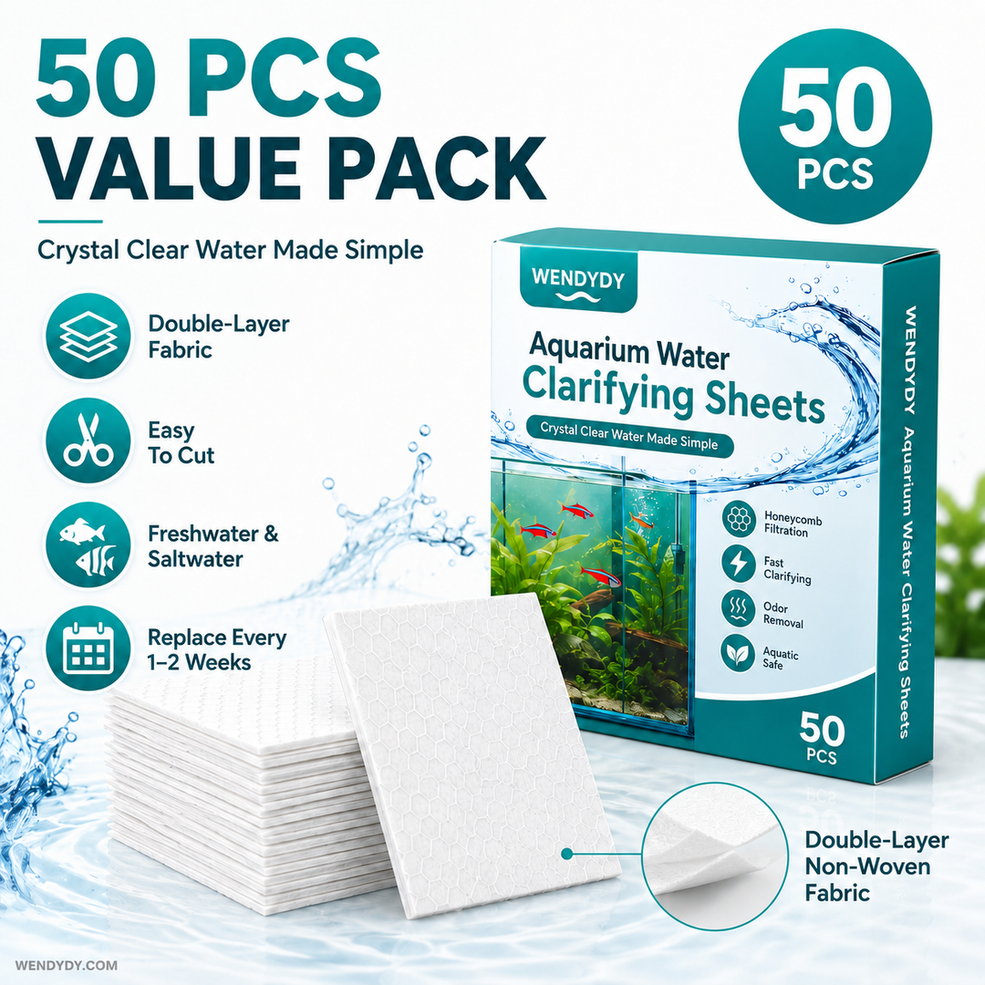 🐠 BUY 1 GET 1 FREE! ✨ AQUARIUM CLARIFYING SHEETS - Crystal Clear Water in 24 Hours, Removes Odors and Impurities, Safe for All Fish and Plants 🌿🔮