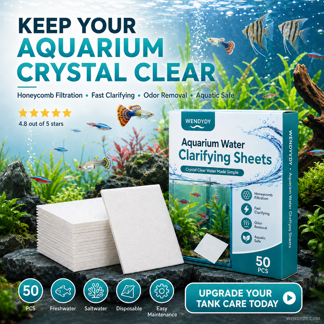 🐠 BUY 1 GET 1 FREE! ✨ AQUARIUM CLARIFYING SHEETS - Crystal Clear Water in 24 Hours, Removes Odors and Impurities, Safe for All Fish and Plants 🌿🔮