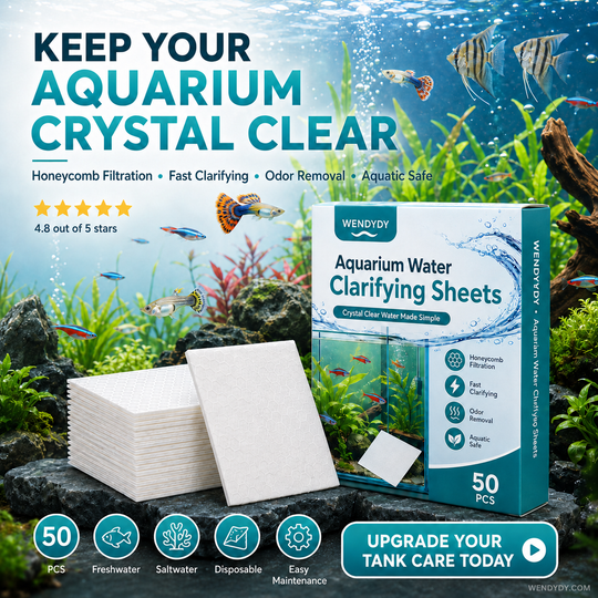 🐠 BUY 1 GET 1 FREE! ✨ AQUARIUM CLARIFYING SHEETS - Crystal Clear Water in 24 Hours, Removes Odors and Impurities, Safe for All Fish and Plants 🌿🔮