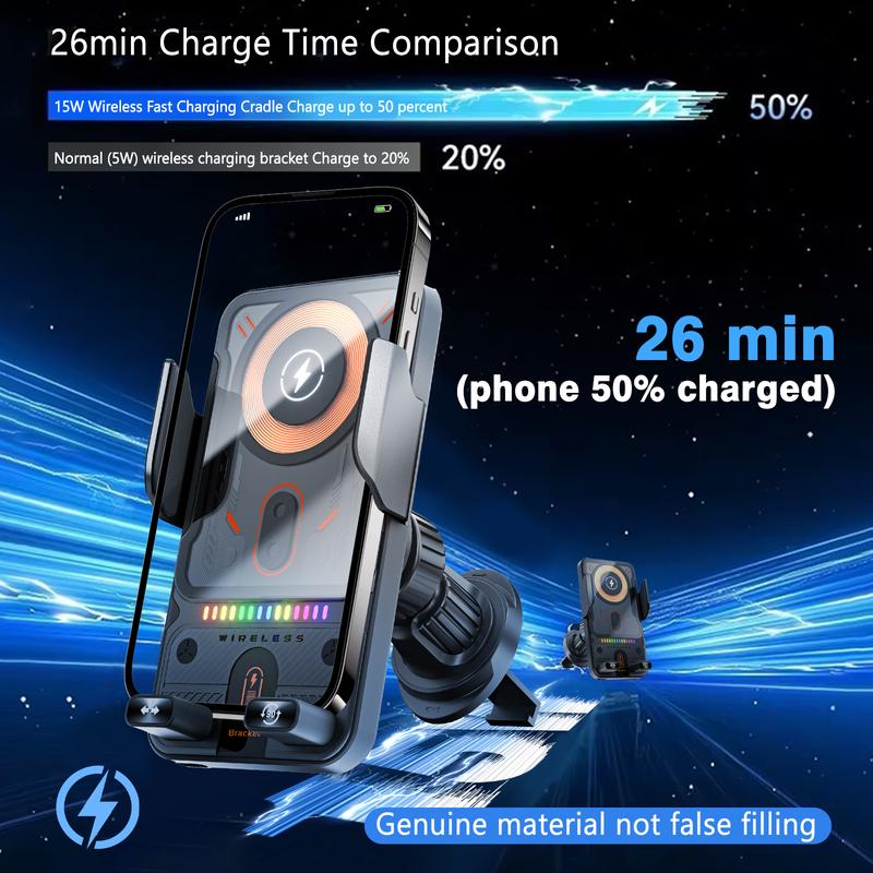 🔥HOT SALE 50% OFF🎁⚡Over 50,000 sold! 📱Smart 2-in-1 Car Rotating Mobile Phone Holder & Wireless Charger⚡