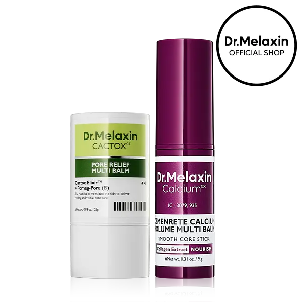 [Dr.Melaxin Official] Cactox & Collagen Multi Pore Firming Duo with Cactus Cooling & Eye Care Stick for Visible Pore Refining and Skin Repair