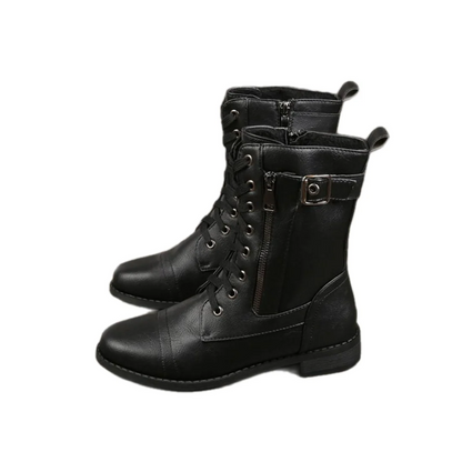🍂Women's Round Toe Side Zipper Boots