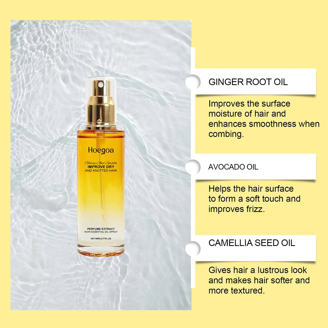 Hoegoa 80 ml conditionerende oliespray Hoofdhuid- en haarversterker Leave-in conditioner Troostende shampoo-reiniger