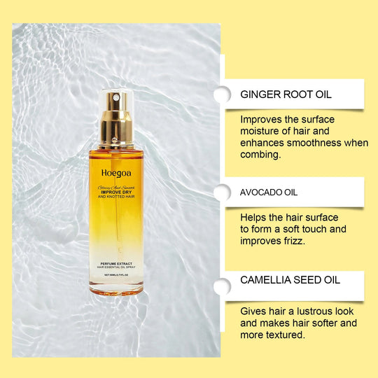 Hoegoa 80 ml conditionerende oliespray Hoofdhuid- en haarversterker Leave-in conditioner Troostende shampoo-reiniger