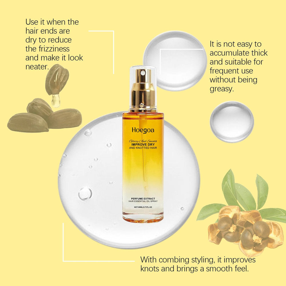 Hoegoa 80 ml conditionerende oliespray Hoofdhuid- en haarversterker Leave-in conditioner Troostende shampoo-reiniger