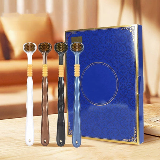 🦷Tandbørste til rengøring med tre hoveder i flere vinkler【4-delt gaveæske】