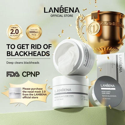 LANBENA 2.0 Blackhead Remover, Nose Plants Pore Strips Deep Cleansing Peel off Mask 【60Pcs】