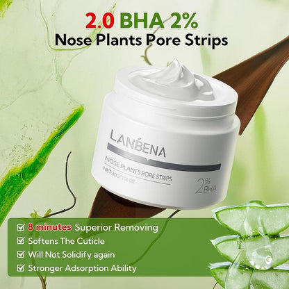LANBENA 2.0 Blackhead Remover, Nose Plants Pore Strips Deep Cleansing Peel off Mask 【60Pcs】