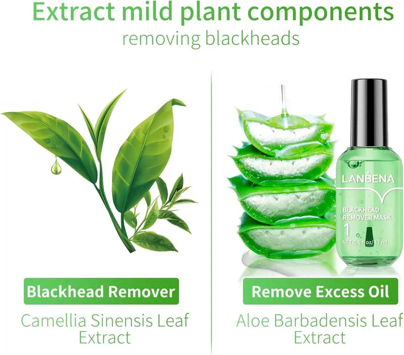 LANBENA Groene Thee Mee-eter Remover 100 vel Neuspore Strips & Pore Minimizer Serum Peel Off Masker voor poriën, neus, kin en gezicht