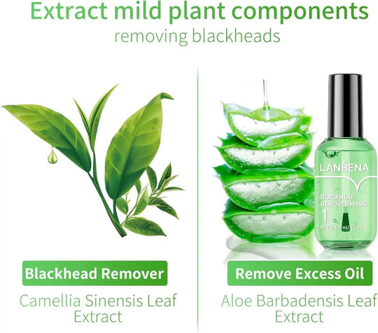 LANBENA Groene Thee Mee-eter Remover 100 vel Neuspore Strips & Pore Minimizer Serum Peel Off Masker voor poriën, neus, kin en gezicht