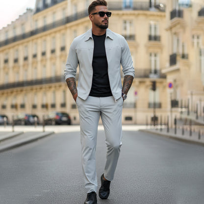 ✈️Free Shipping✈️Men’s Casual Solid Color 2-Piece Set – Jacket & Pants