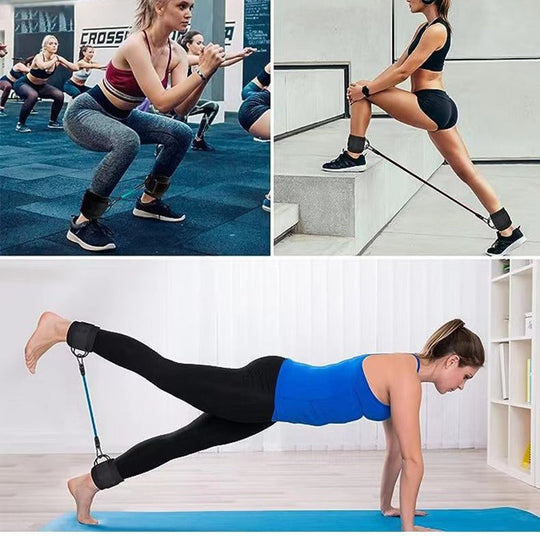Ankle Fitness Belt(3pcs:10, 20, 30LB Each with One Pair of Ankle Strap)