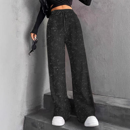 💖LAST DAY SALE 50% OFF🥰Women's Sequin Sparkle Wide Leg Pants with Elastic Waistband