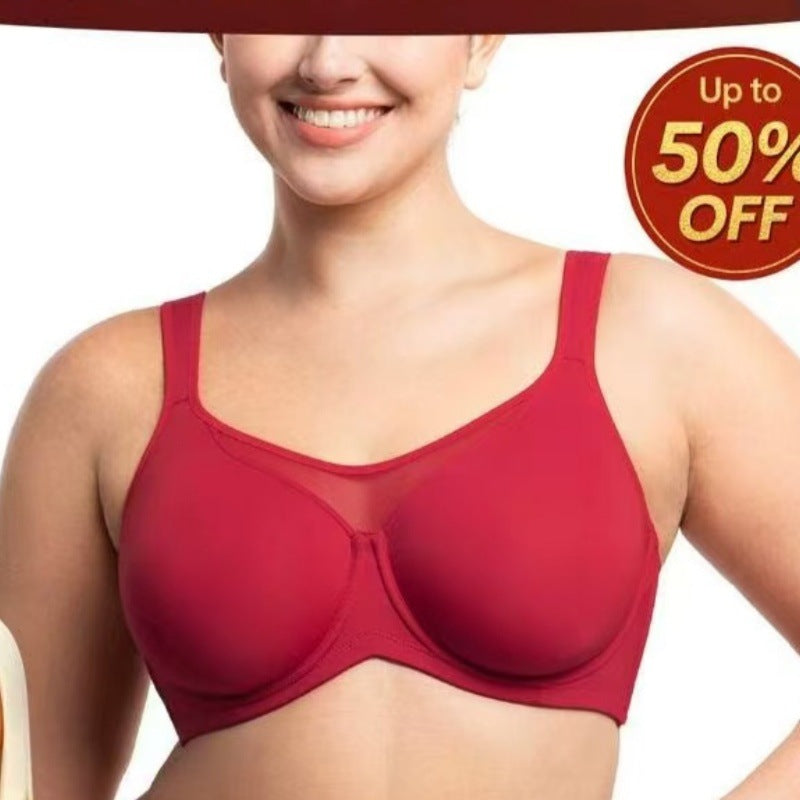 ⏳💐Hot Sale 50% OFF !!🖤Women's Elegant Sheer Full Coverage Non-padded Plus Size Bra